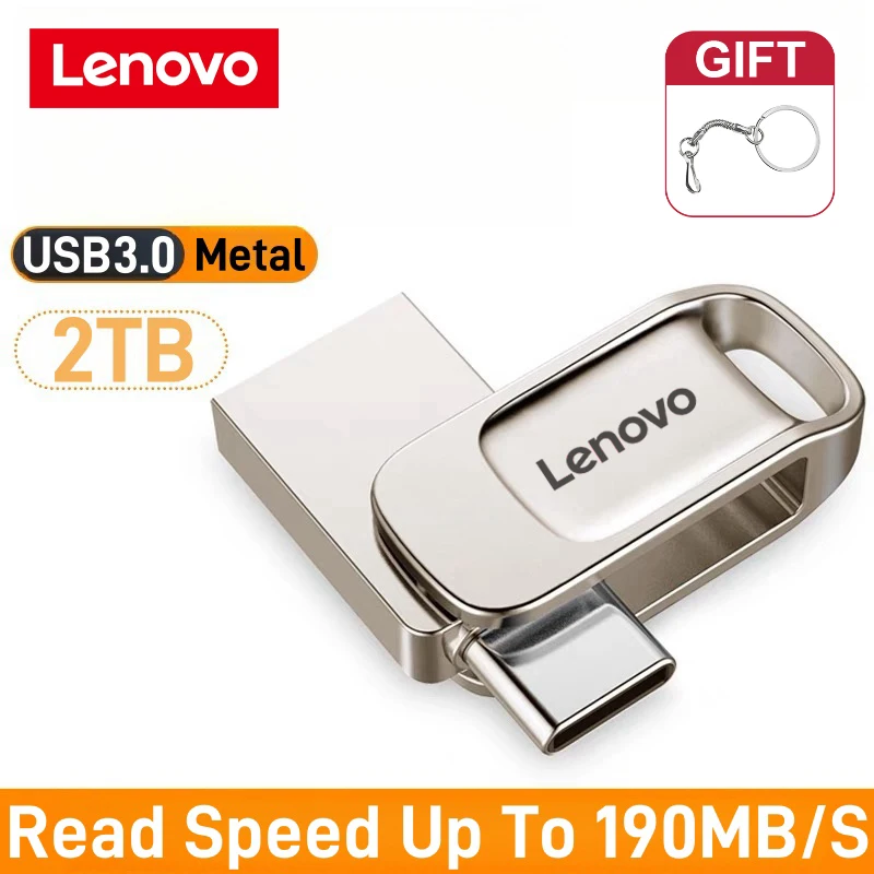 Lenovo Mini Metal Usb Flash Drive 2Tb 1Tb 512Gb Personalizza Pen Drive 256Gb 128G Usb Memory Stick U Disk Memoria Usb Per Laptop