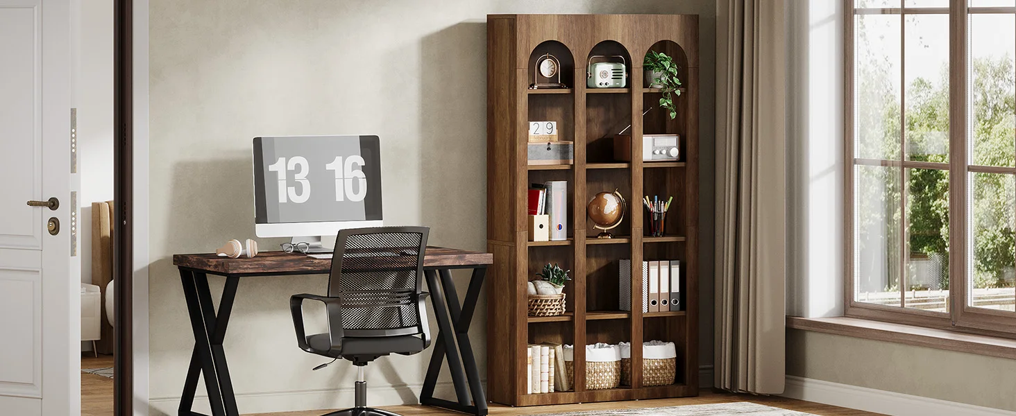 rustic bookshelf brown bookcase tall bookshelves wood bookcases 5 tier etagere bookcase