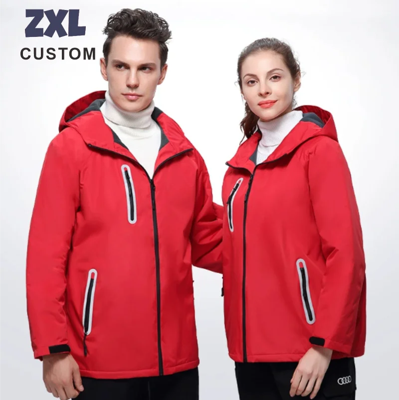 Jackets for Men and Women Waterproof Hooded Casual Wear Printed Embroidery Autumn Winter