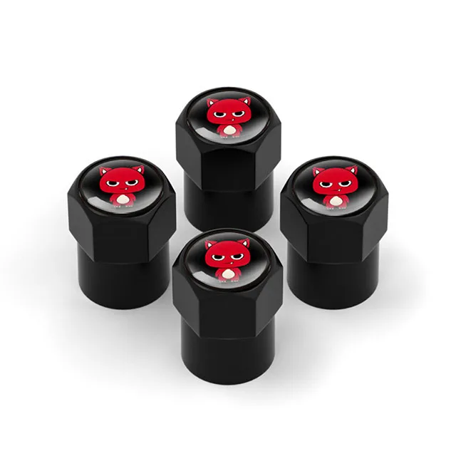 4 Capsules De Valve Rouges – Forme Dés – Pour Pneus Voiture, Moto, Vélo, ATV – #DT