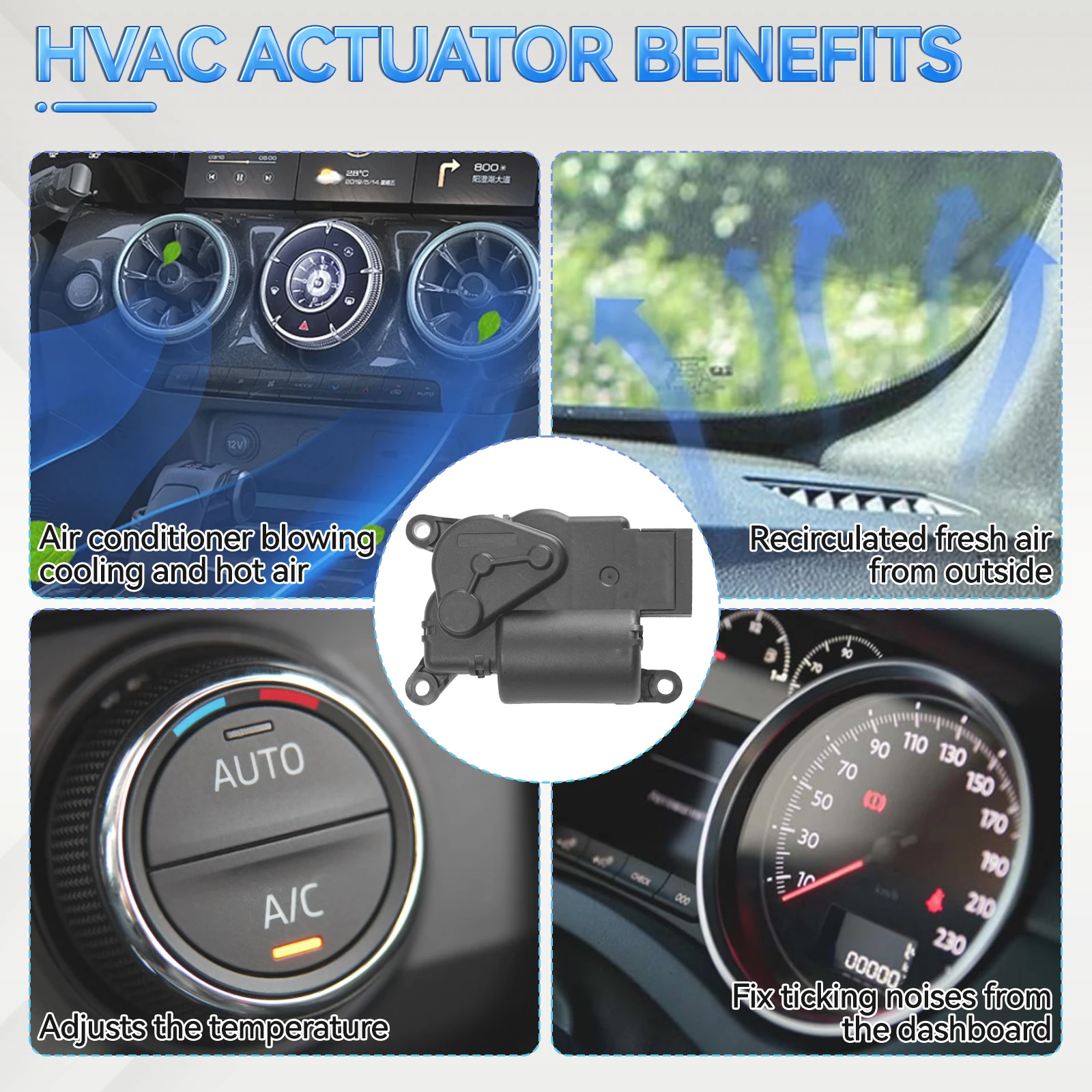 HVAC Heater Blend Door Actuator For VW Crafter Golf Tiguan Seat Ateca Audi A2 A3 TT Roadster Skoda Octavia 5Q0907511K V10771088
