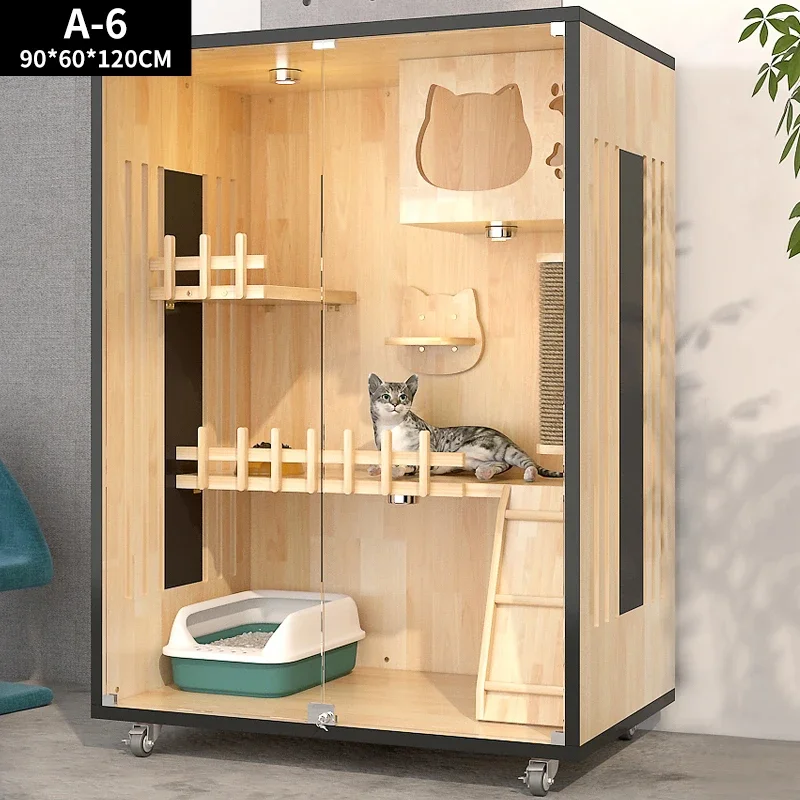 China New Design Commercial Glass Stackable Pet Animal Cat Breeding Cages