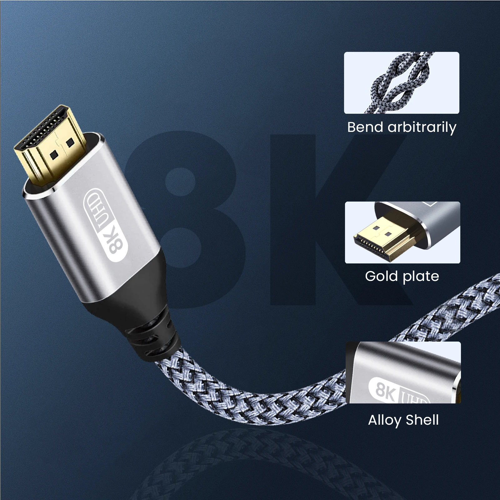 Ultra HD 8K HDMI 2.1 High-Speed Braided Cable