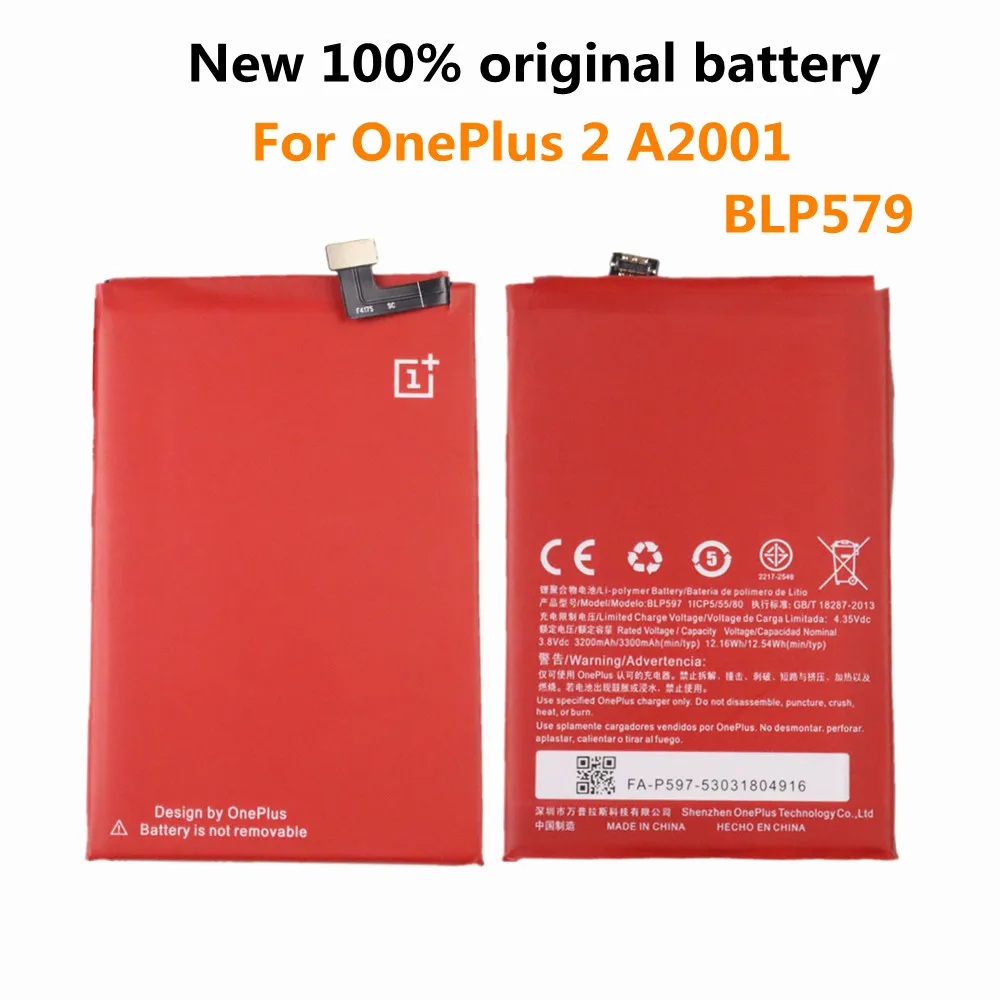 

Original Capacity 3200/3300mAh Phone Battery for Oneplus 2 A2001 Replacememt Batterie Battery BLP579 Battery