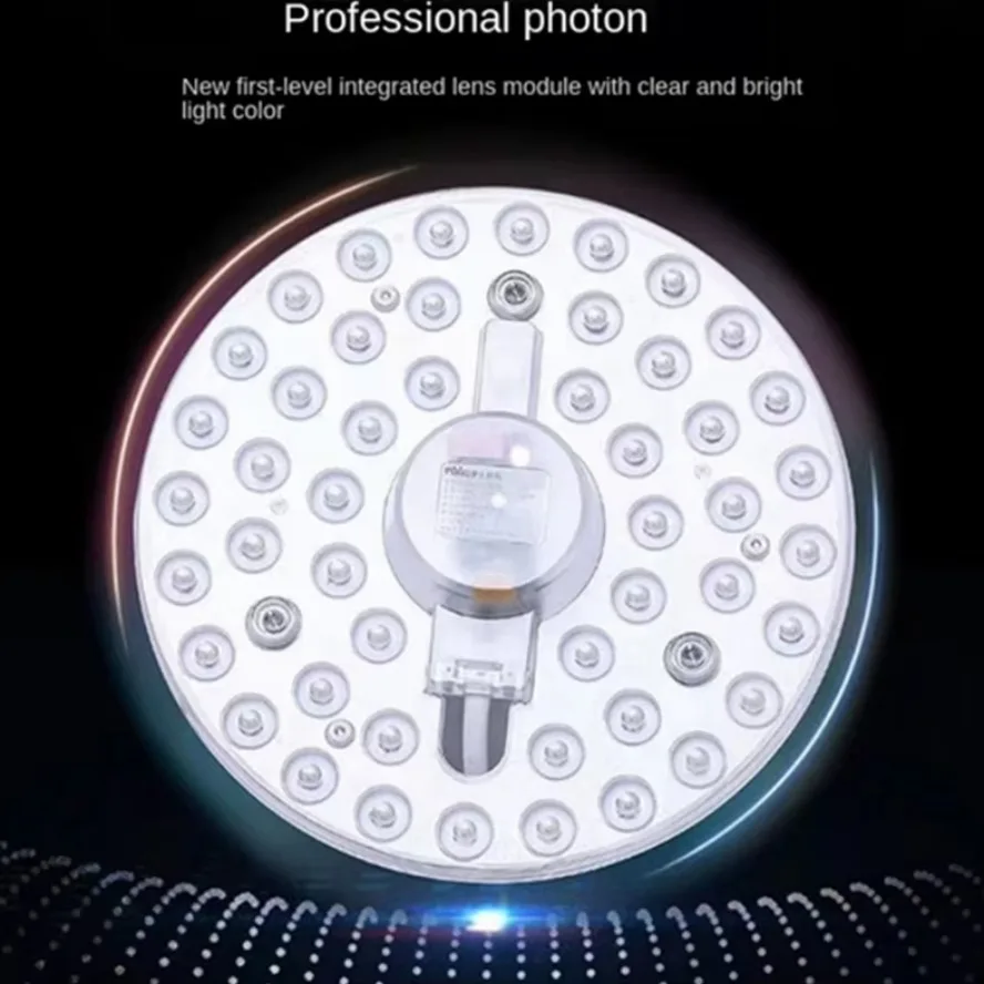 White/Tricolor Dimming LED Ring Ceiling Light - Modern Circular Panel Lamp
