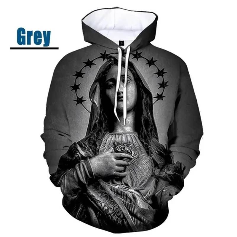 thumbnail image 1 of Sudadera con capucha gráfica de Virgen María ama a todos para hombre, sudaderas informales de gran tamaño personalizadas con estampado 3D, sudaderas para hombres, 1 of 5