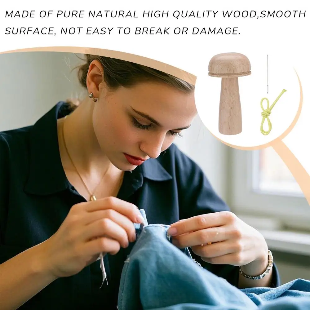 Darning Mushroom For Socks Wooden Darning Mushroom Sewing Machine With Strong Handle & Gradual Curvature Cute Sewing Tool