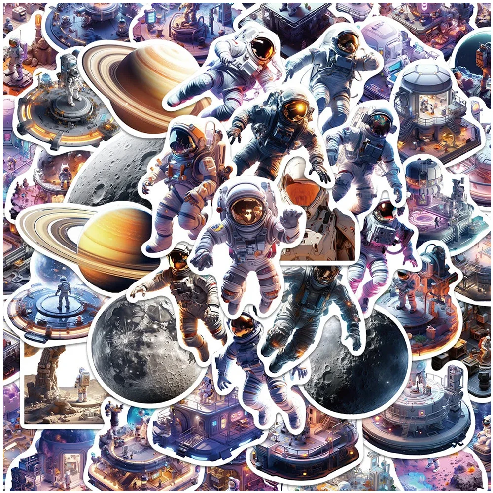 

10/30/50pcs Outer Space Graffiti Stickers DIY Phone Case Suitcase Stationery Waterproof Cool Astronauts Cartoon Sticker Kid Toys