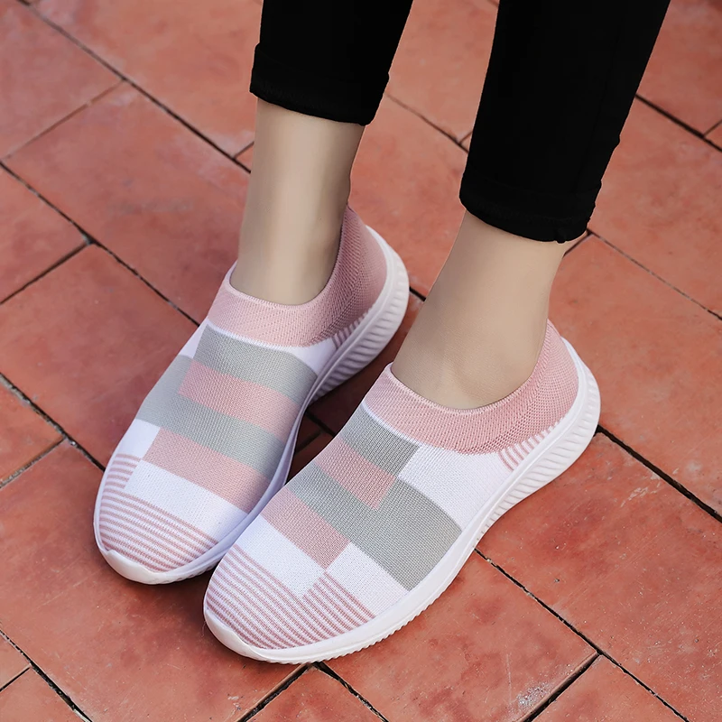 Women Walking Shoes Sneakers Comfortable Loafers Casual Shoes Slip on Sports Shoes Ladies Sock Footware Female Tennis Zapatillas