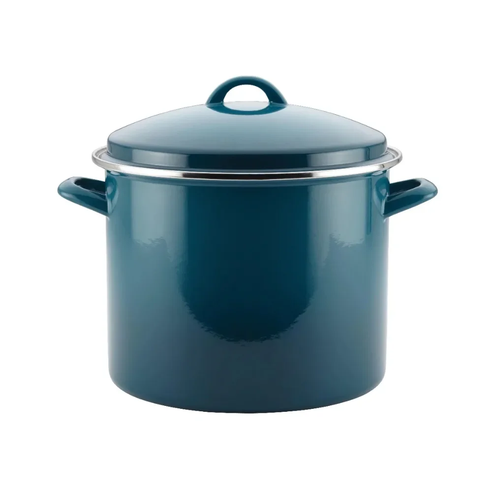 

Pots Sets for Cooking Free Shipping Marine Blue 12-Quart Enamel on Steel Stockpot With Lid Pot Set Kitchen Cookware Set Pan Kits