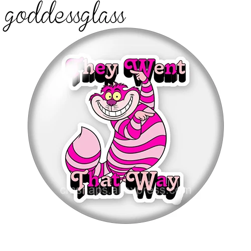 Disney Alice's Adventures Cheshire cat 12mm/18mm/20mm/25mm Round photo glass cabochon flat back Making findings for bracelets leather bracelet silicone bracelet fashion bracelet stainless steel bracelet