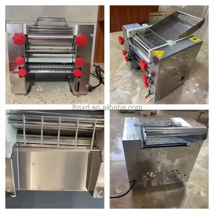 Commercial Electric Automatic Drum Noodle Press Stainless Steel Desktop Noodle Dumpling Machine