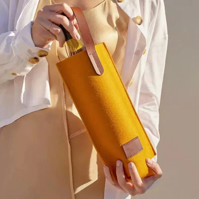 Description Picture 6 of itemWine Bag Felt Single Bottle Insulated Tote Bottle Wine Carrier Bag Padded Wine Cooler Gift For Wine Lovers Or Wedding