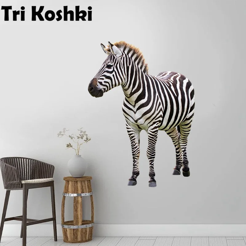 

Tri koshki RC009 Animal Zebra Wall Sticker Waterproof PVC Decoration Door Living Room Kids Room