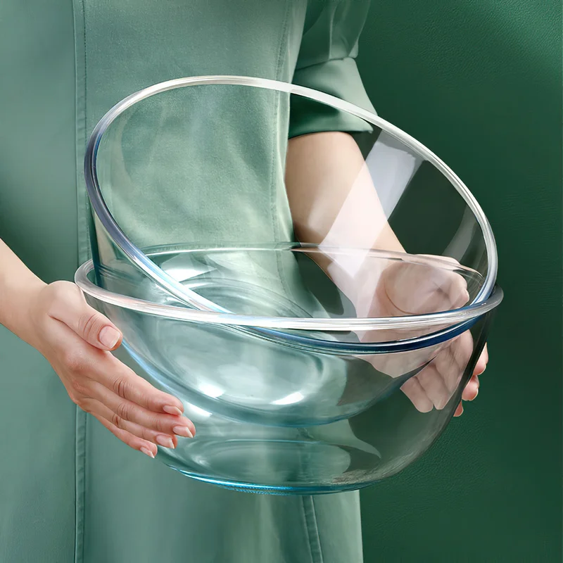 Large Glass Salad Bowl Glass Food Container Glass Kitchen Bowls