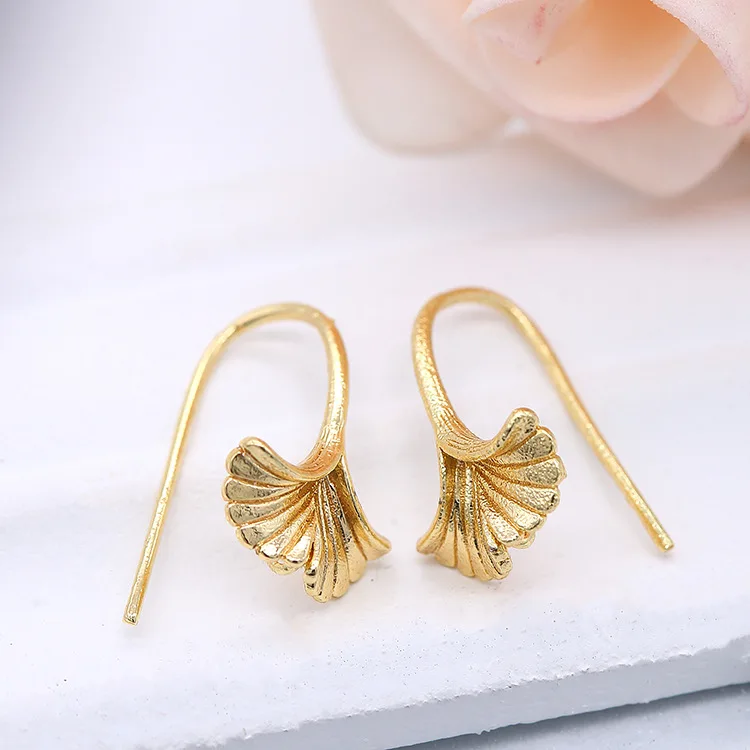 15*20MM 14K Gold Color Brass Ginkgo Biloba Earrings Hooks Jewelry Making Supplies Diy Findings Accessories