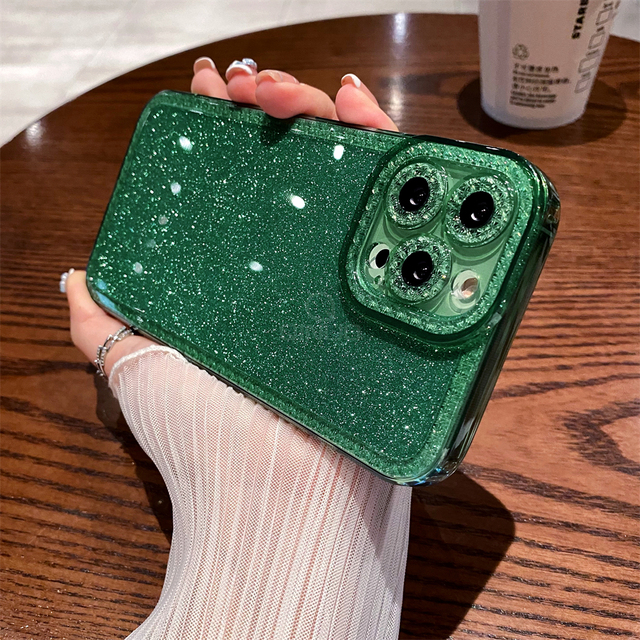 Bling Glitter Diamond Case For iPhone 13 11 12 Pro XR X XS Max 7 8 Plus Soft Transparent Shockproof Bumper Sequins Cover