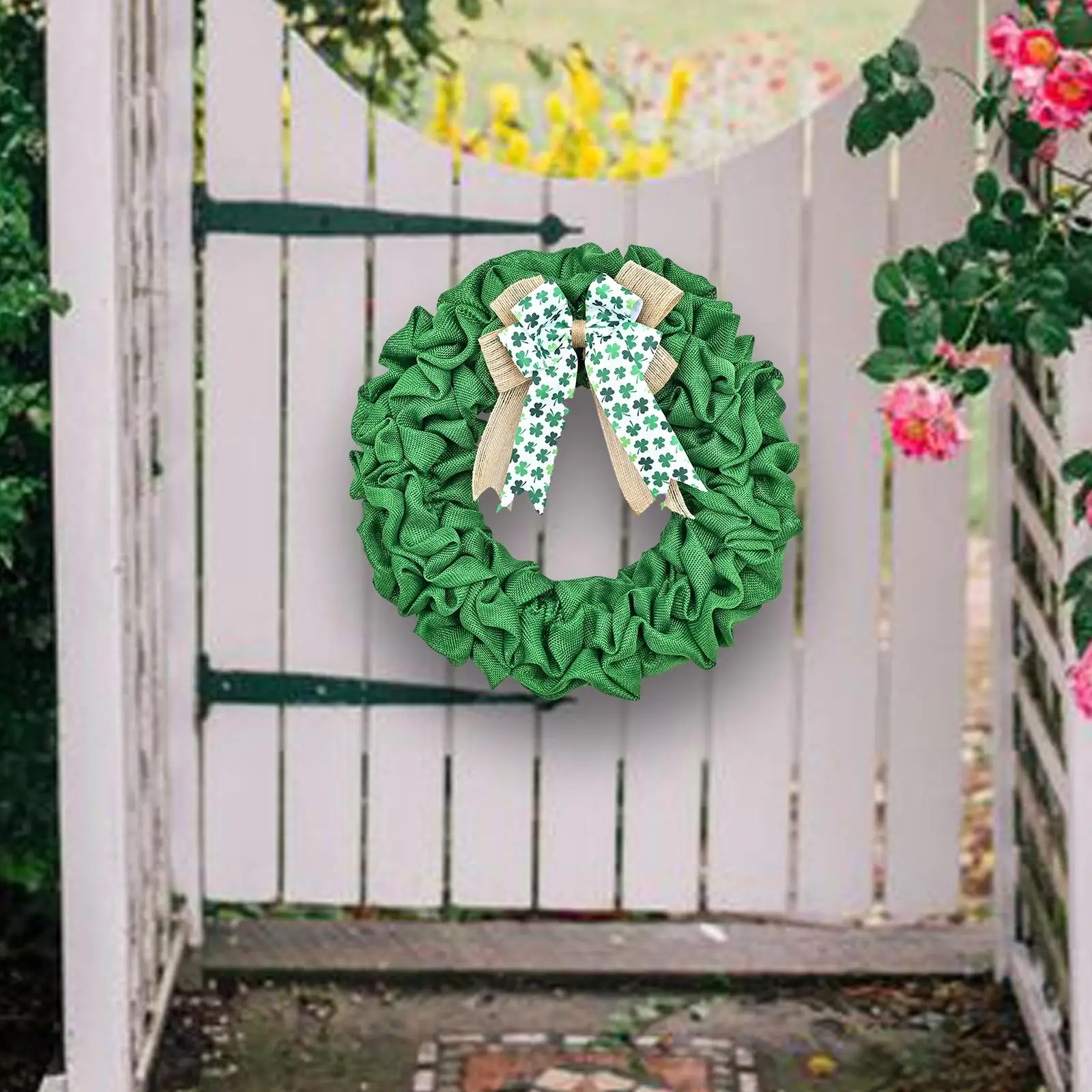 Spring Wreath Front Door Fireplace Housewarming ST Patrick`s Day Wreath Sign