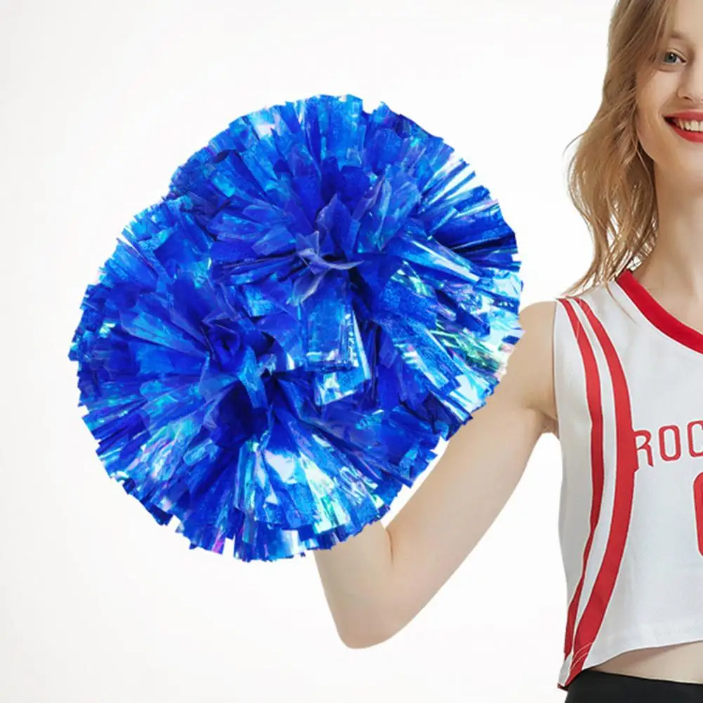 Double-headed Metallic Pom Poms Cheerleading Flower Ball with Handle Team Sports Spirit Party Kids Adults Cheer Pompoms cheerleading pom poms