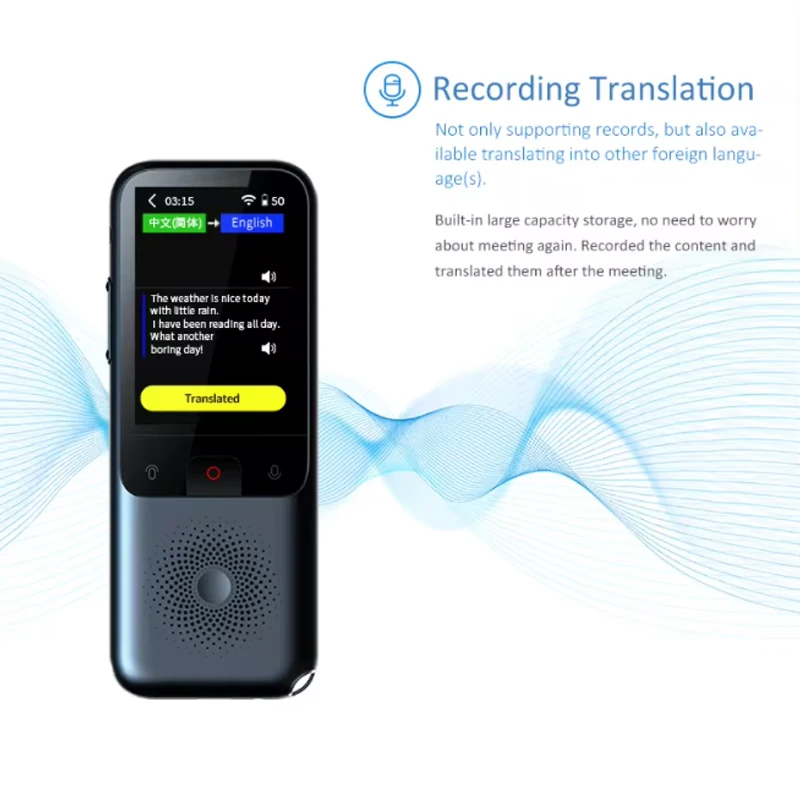 New T11 Portable Audio Translator 138 Language Smart Translator Offline In Real Time Smart Voice AI Voice Photo