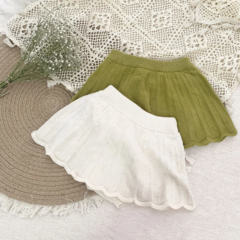 

Jenny&Dave Spring and Summer Baby Girls' Lotus Leaf Skirts, Knitted Shorts, Fan Skirts, Two Piece False Trouser Skirts, Girls'