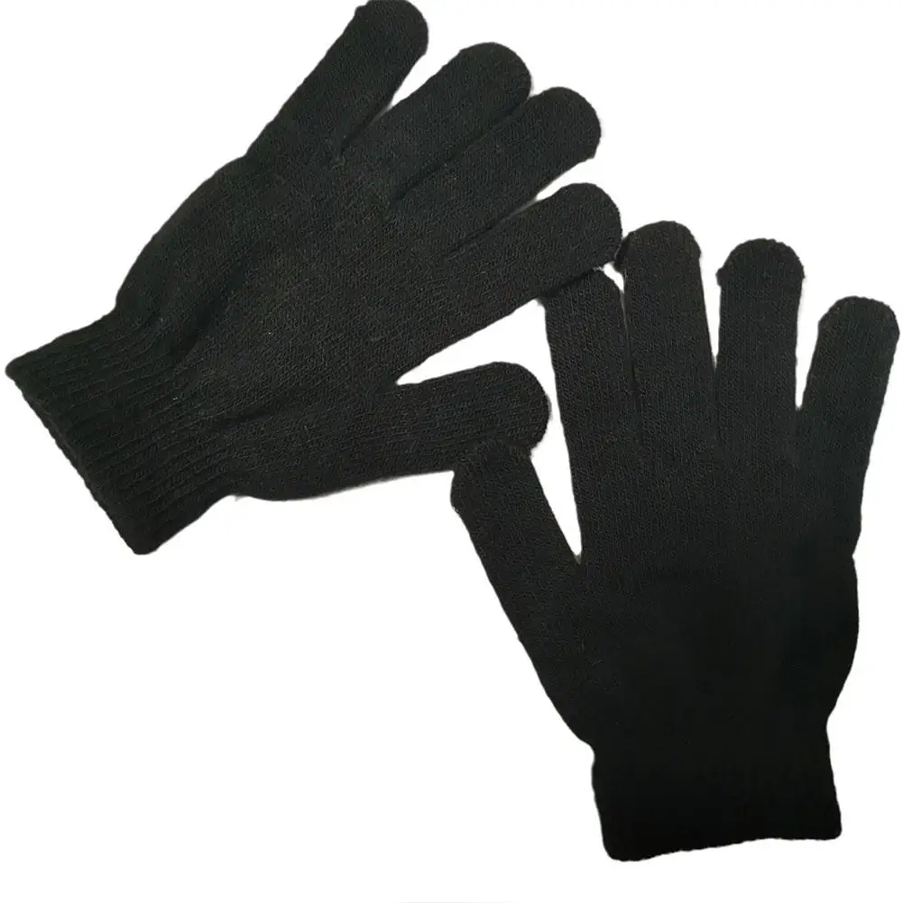 Finger Gloves Winter Autumn Warm Thick Men Women Gloves Unisex Thicken Full Outdoor Sport Knitted Solid Mittens Fash R4K1