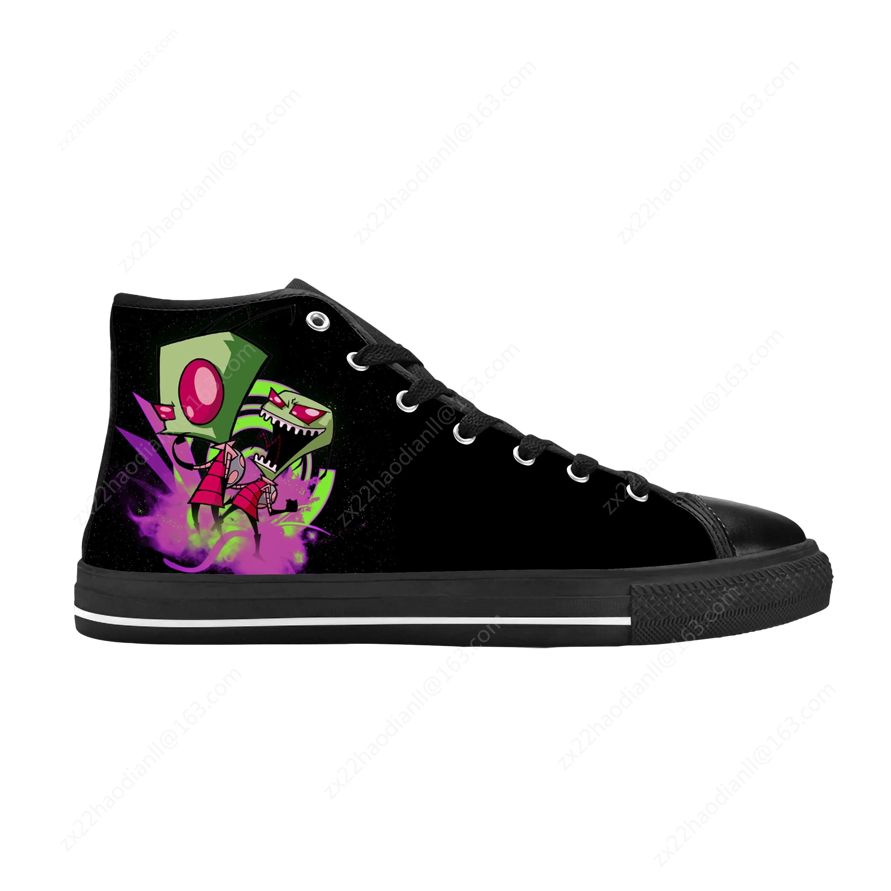 Zim Gir Anime Cartoon Manga Comic Invader Alien Casual Cloth Shoes High Top Comfortable Breathable 3D Print Men Women Sneakers