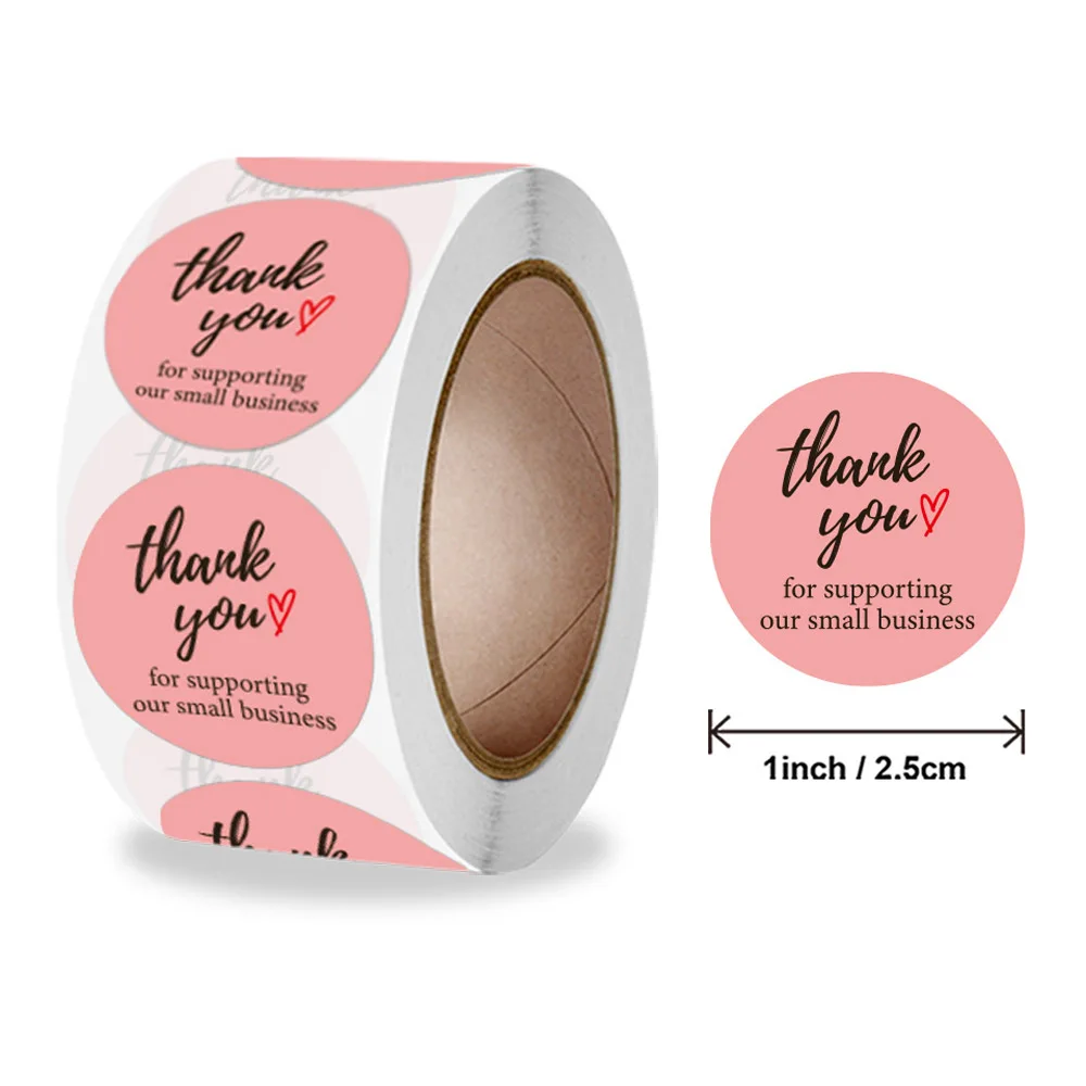 

50-500 шт., круглые наклейки с надписью «Thank You»