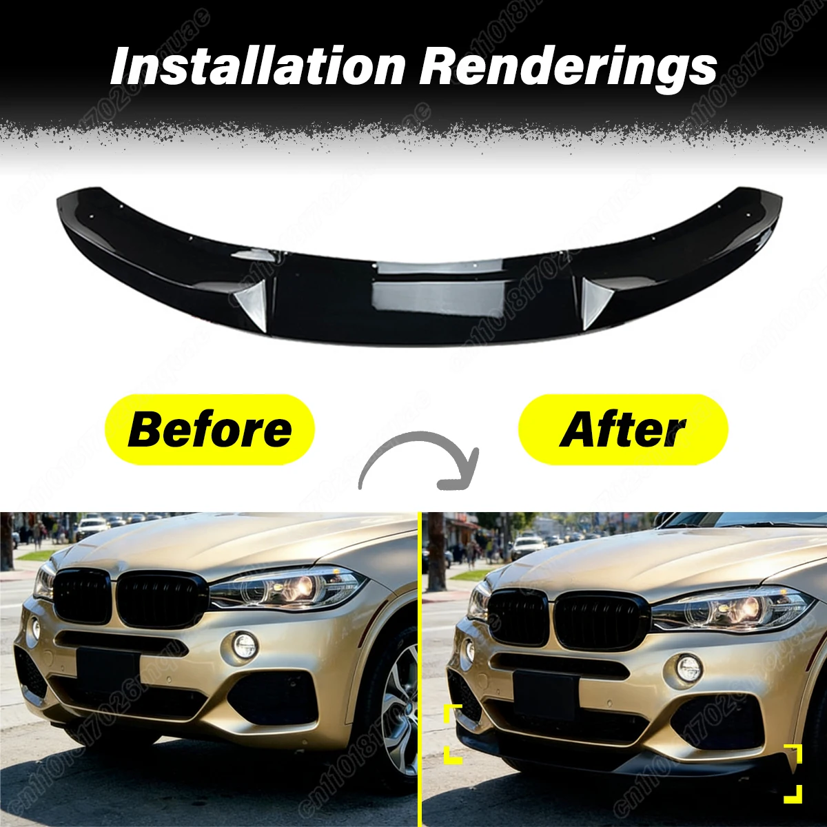 BMW X5 F15 M 스포츠 2014 2015 2016 2017 2018 자동차 프론트 범퍼 스플리터 립 장식 외부 액세서리 바디 키트