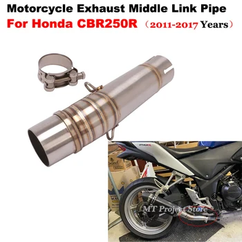 Motorcycle Exhaust Pipe Escape Modify Mid Link Pipe 51mm Muffler Moto Echappement Slip On For Honda CBR250R 250R 2011-2017 Years