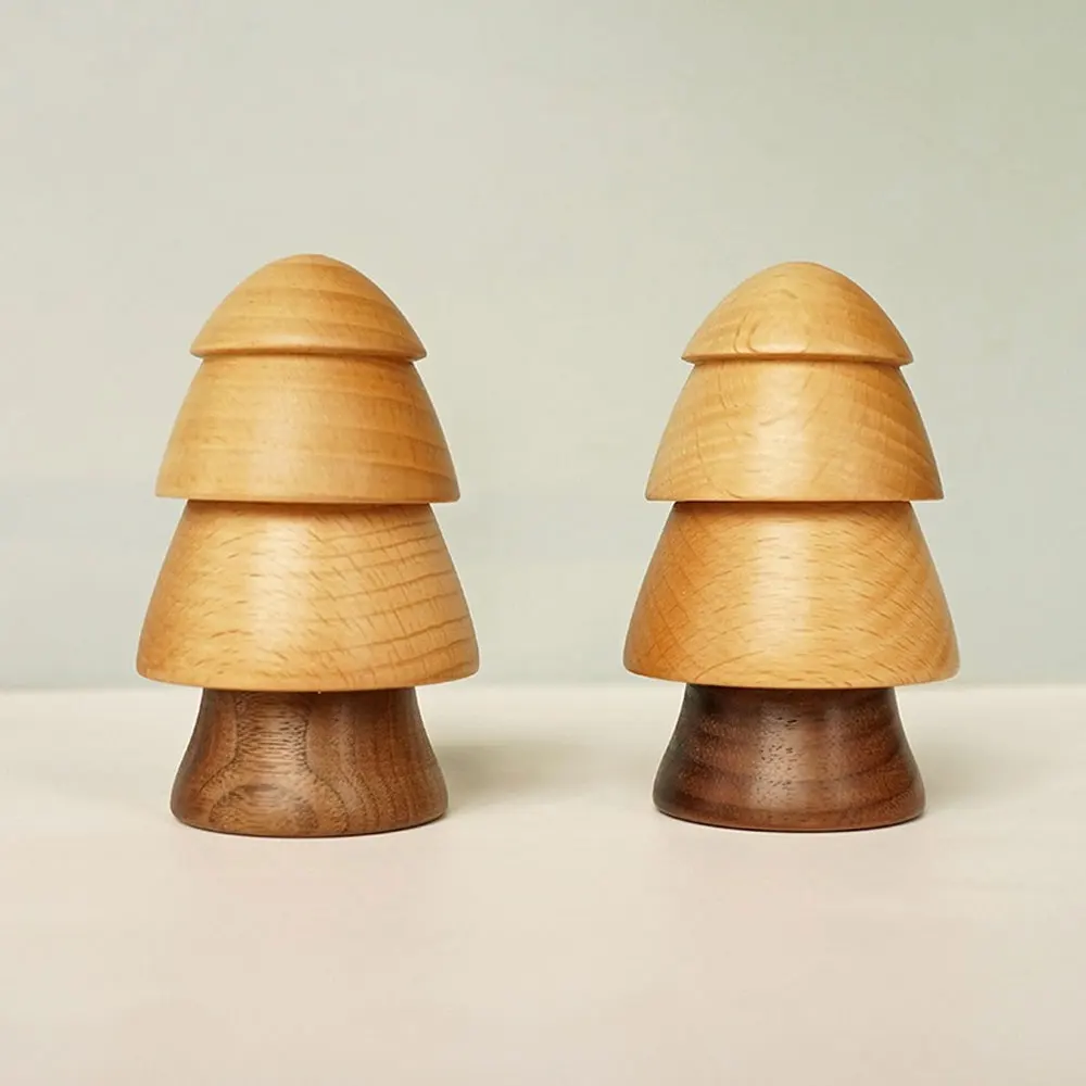 Creative Wooden Small Tree-shaped Toothpick Box Solid Wood Toothpick Holder Kitchen Storage Container Table Decoration Crafts