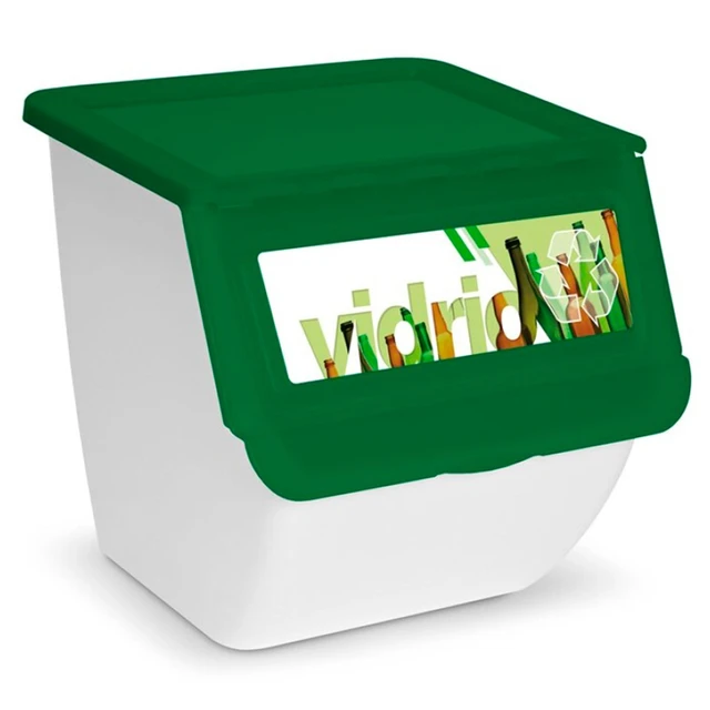 Cubo Reciclaje Apilable Verde