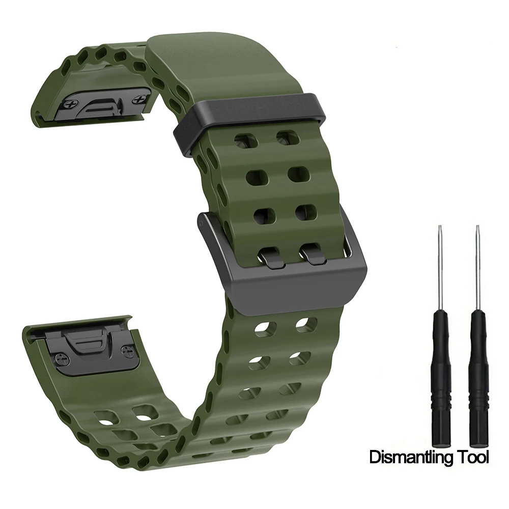 Premium Silicone QuickFit Watch Strap - Versatile 26mm/22mm Sizes