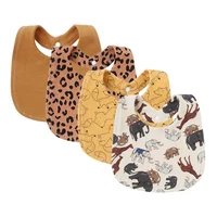 Bavoirs en coton pour bébés, 4 pièces, vêtements pour rots, serviettes de salive pour nouveau-nés, filles et garçons, tablier pour enfants, accessoires pour nourrissons, ensemble de bavoirs pour tout-petits 5