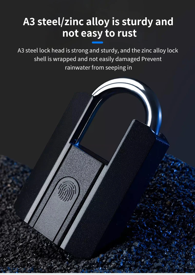 IP67 TTLock Smart Padlock Bluetooth APP Fingerprint Lock Keyless Bag Pad Lock G2