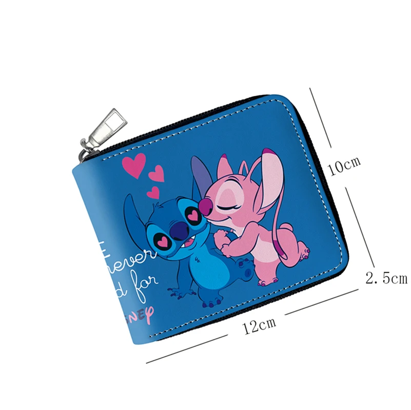 Cartoon Stitch Wallet Women Round Zipper Purse Coin Pocket