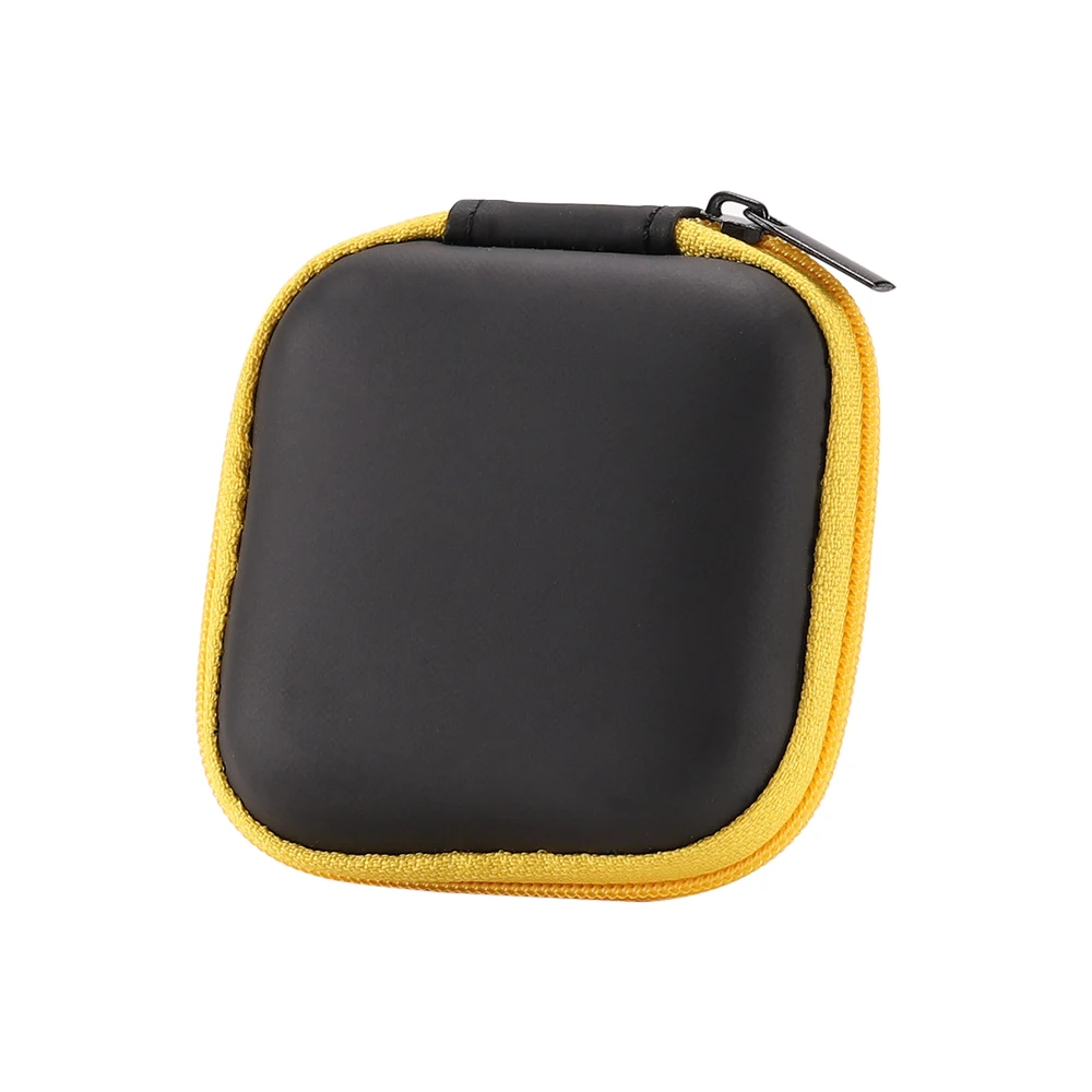 Mini Square EVA Carrying Case for Headphones - Cable Management Box for Bluetooth Earphones, Wired Headset, Earbuds