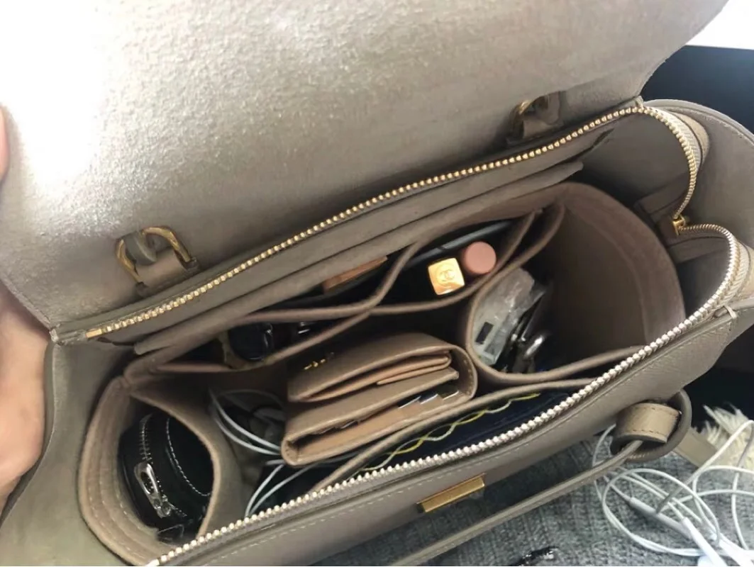 Felt Insert Bag Fits For CEL Belt Liner Bag Felt Cloth Makeup Support Travel Portable Insert Purse Organizer