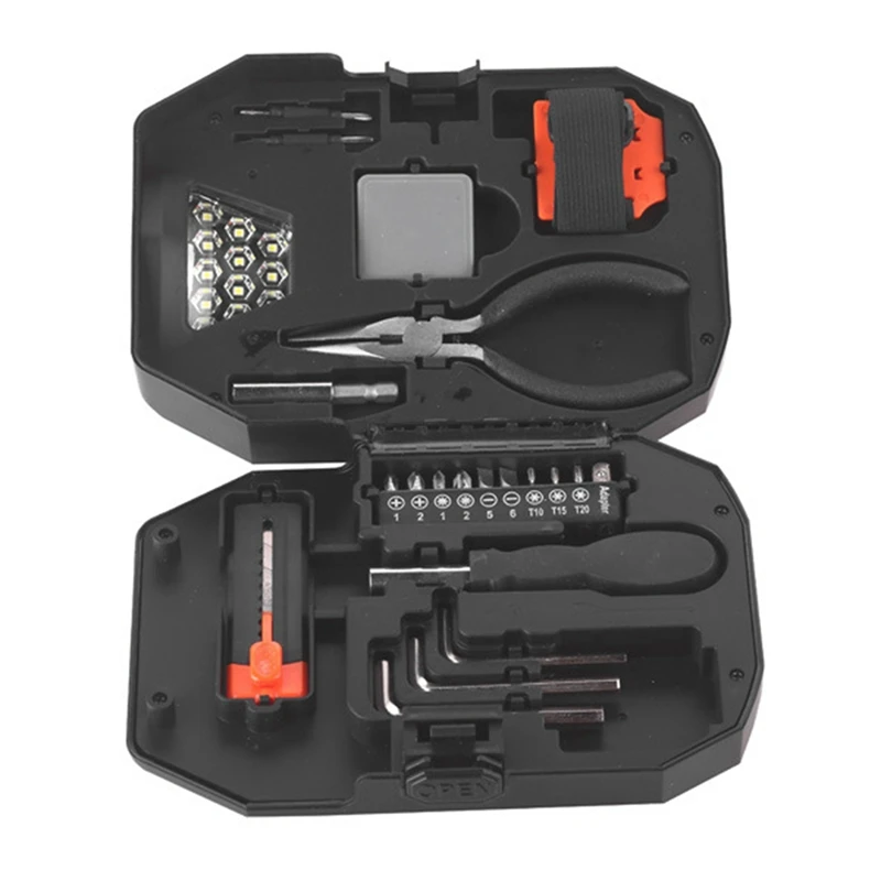 

Tool Combination Set Kit With Lighting Tool Set Including Screwdriver Set, Ratchet Handle, Sleeve And Watch Screwdriver