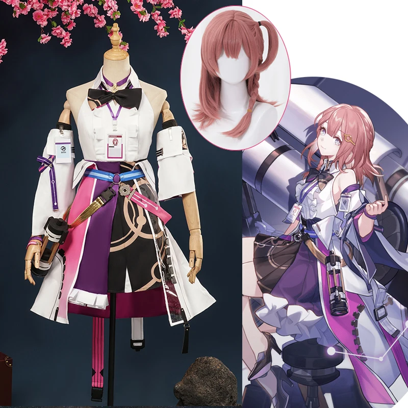

Game Honkai Star Rail Cosplay Costume Wig Anime Honkai Asta Cosplay Dress Women Girls Halloween Party Carnival Roleplay Outfits