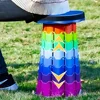 2025 Adjustable Folding Telescopic Stool Portable Outdoor Travel Storage Fishing Chair Rainbow Collapsible Plastic Stool 2