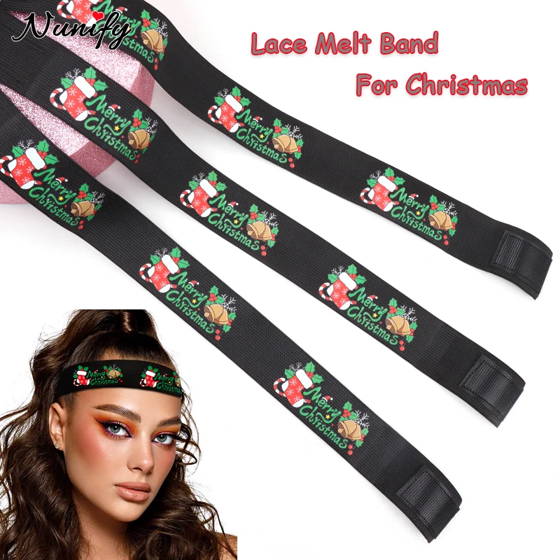 Melting Band For Lace Wig 3.5Cm Wig Bands For Melting Lace Ear Protection  Christmas Lace Front Head Band Adjustable Elastic Band