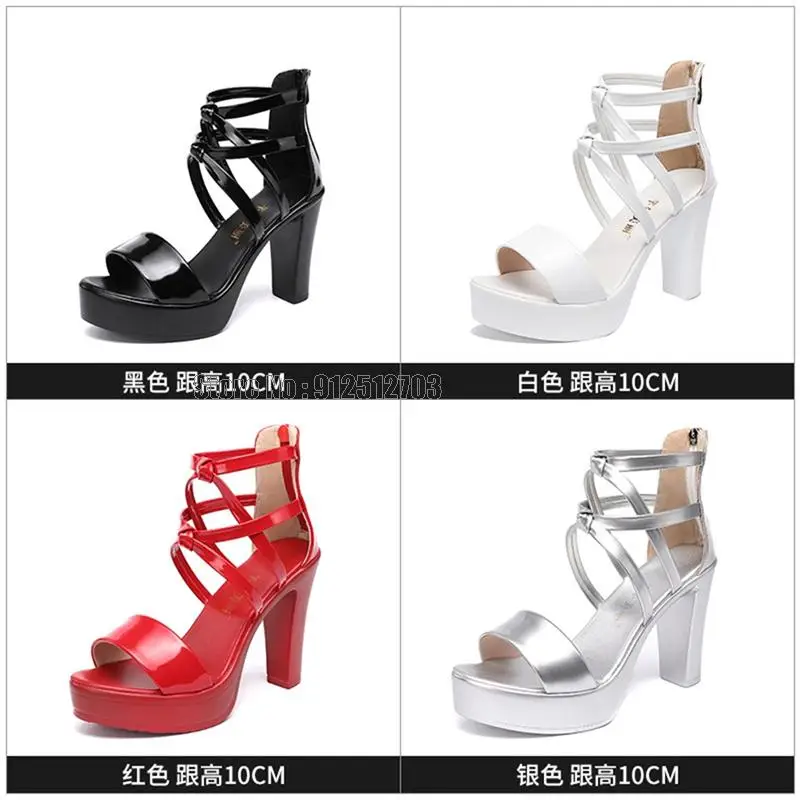 Girl Women Sandal Leather Sole High Heel Summer Shoes 5