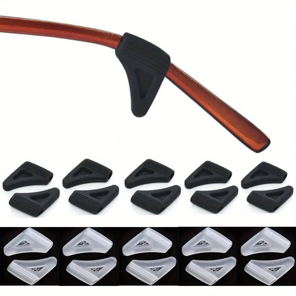 10pairs Eyeglasses Anti-slip Sleeve Silicone Earhooks Eyeglasses Legs Anti-fall Sport Cleaning Activity Accessories