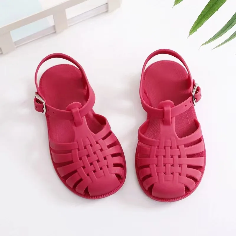 Child Beach Shoes for Sea Summer Girls Gladiator Sandals Baby Soft Non-slip Princess Jelly Shoes Boy Roman Flip-flops 2