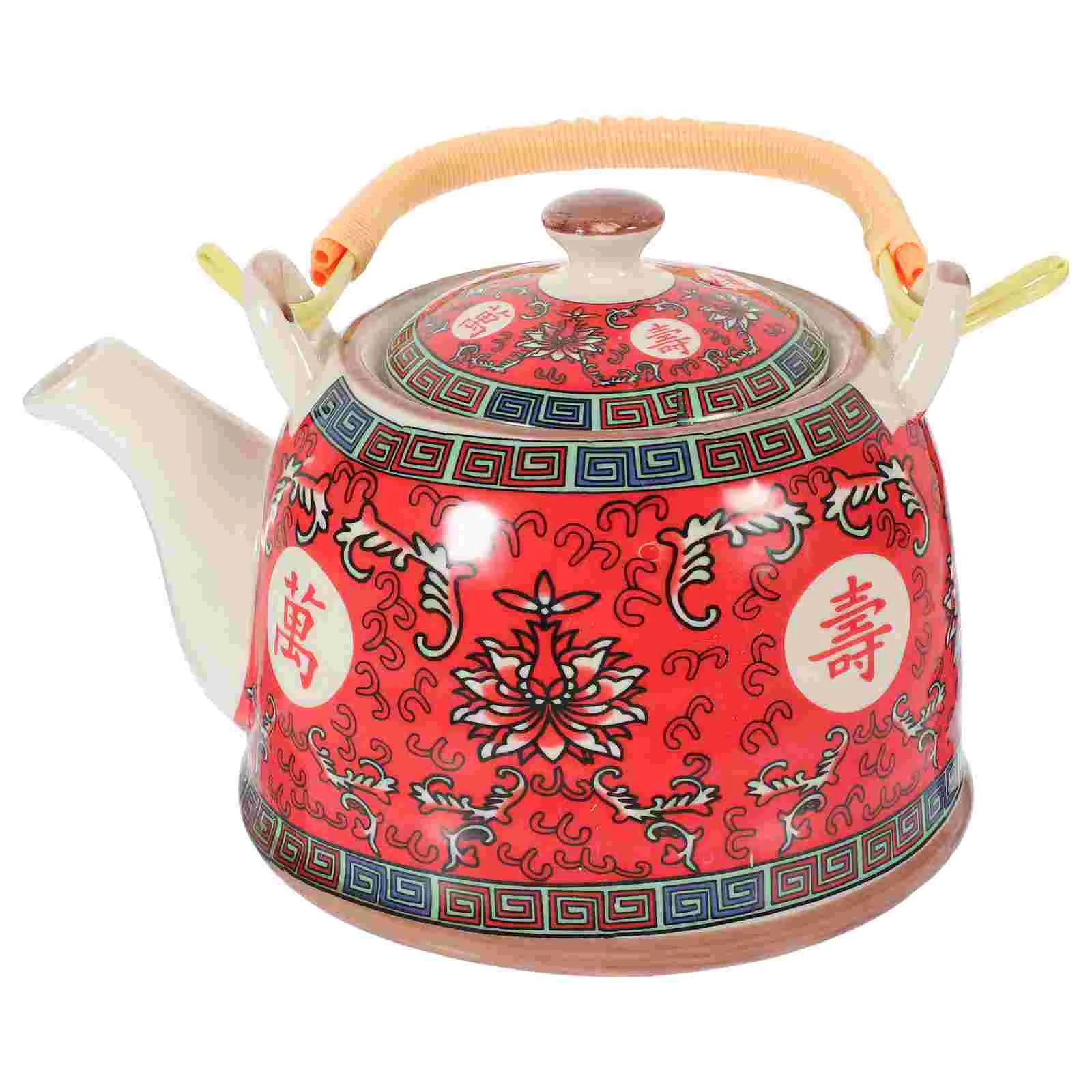 

High Temperature Resistance Travel Portable Kettle Retro Coffee Pot Ceramics Blue and White Porcelain Teapot