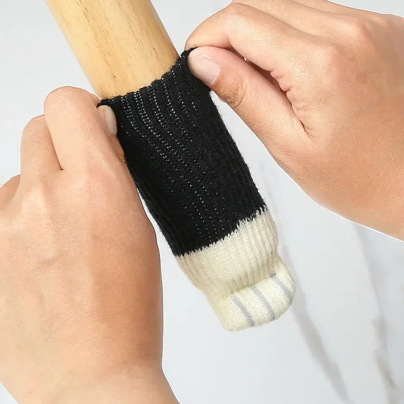 4pcs Mute Table Chair Foot Cover Knitting Wool Doorknob Cover Antiskid Cat Thickening Chair Leg Cover Home Furniture Accessories