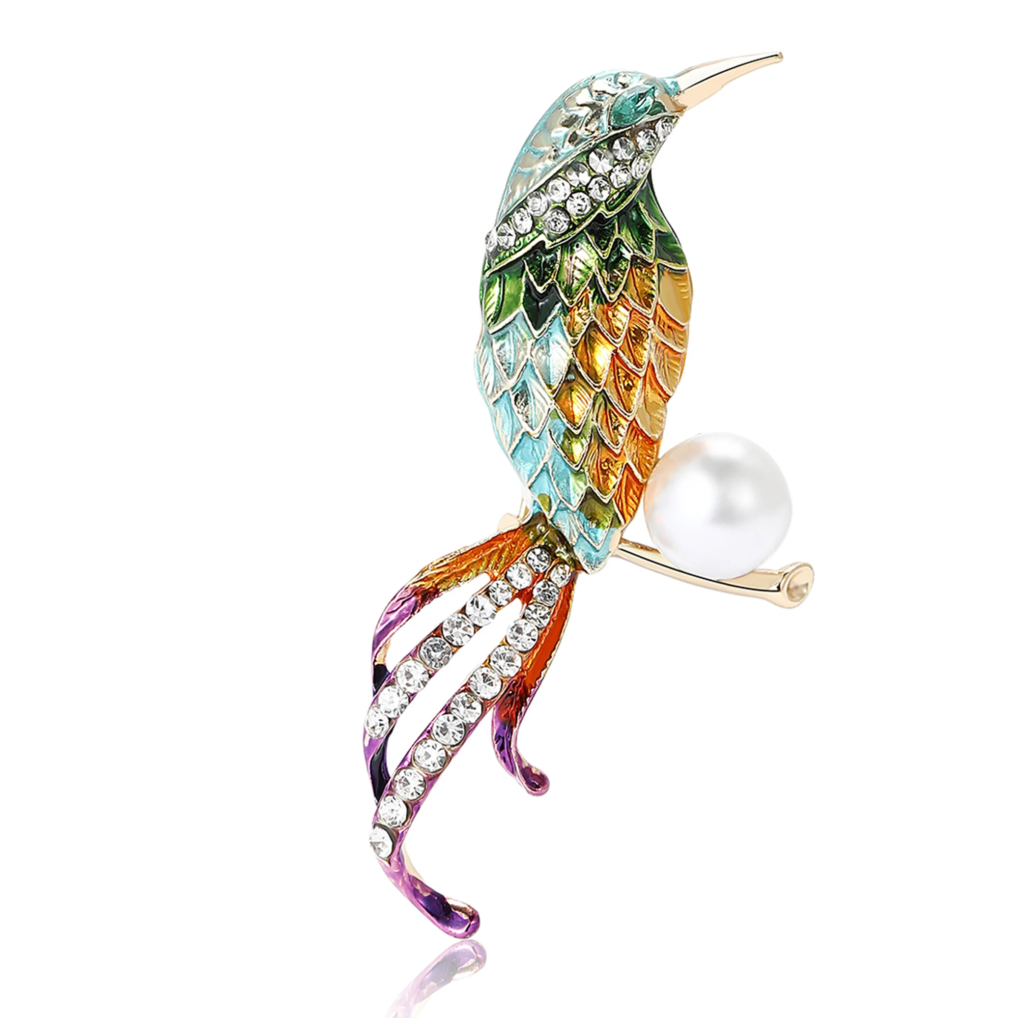 Animal Brooch Classic Rhinestone Bird Brooches for Women Unisex Pearl Banquet Party Backpack Gifts Jewelry Accessories
