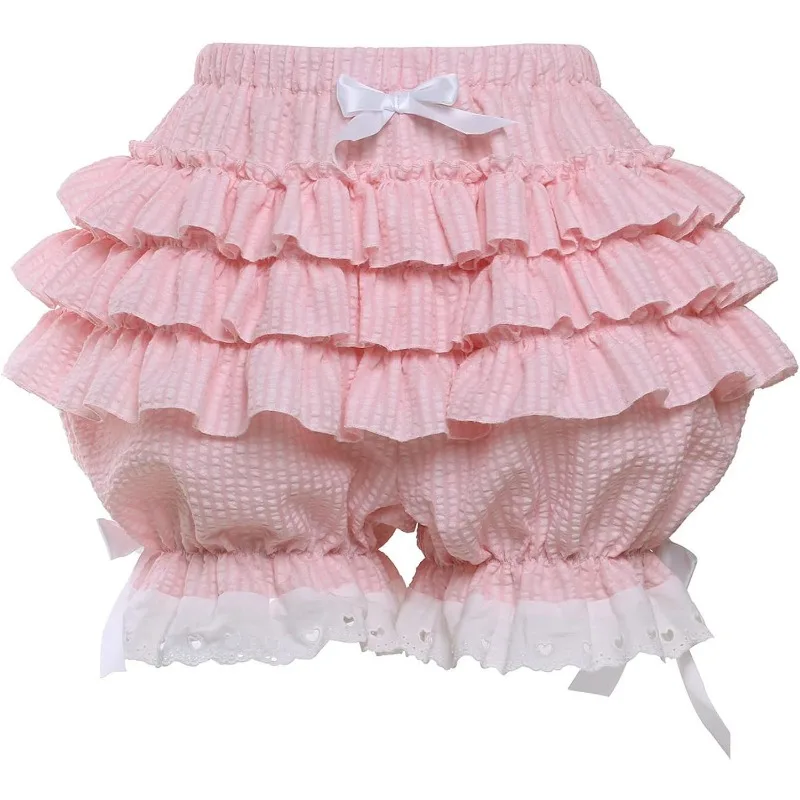 Lace Patchwork Kawaii Women Shorts Ruffles Drawstring Mini Loose Short Pants Sweety Bottoms 2023 New Popular High Street Outfits