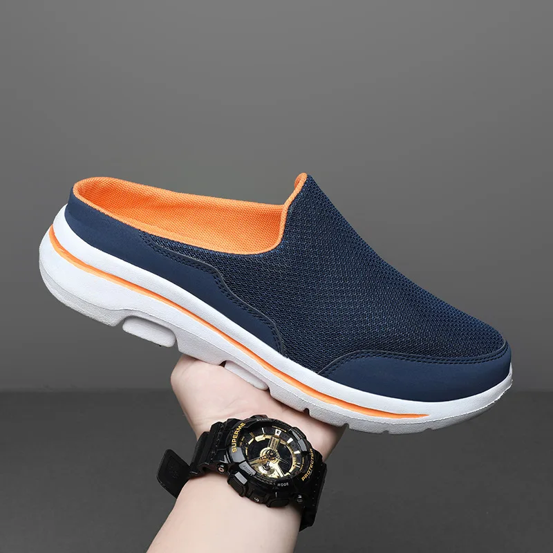 

2024 Casual Mules Mesh Breathable Flat Slippers Men Women Large Size Loafers Fashion Shoes Outside Ciabatte Uomo Flip Flop